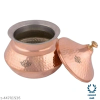 Copper 1.5 liter Indian Food Daal Dish Serving 
